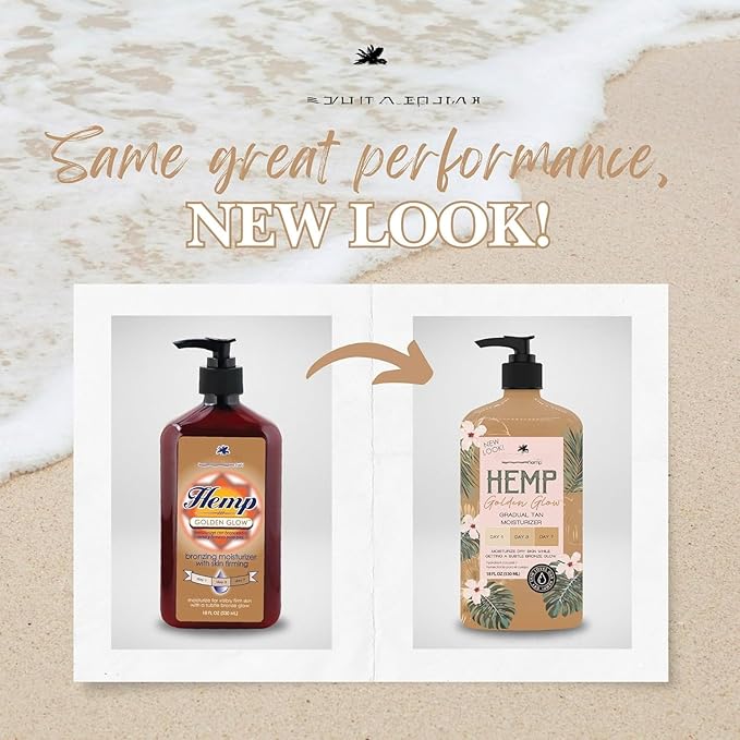 New Skin Care Tan Hemp Golden Glow Bronzing Moisturizer with Skin Firming for Dry Skin, New Look 18 fl oz, 1 Count