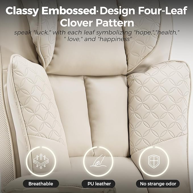 GTPLAYER Big and Tall Office Chair 400LBS Wide Ergonomic Gaming Chair with Deluxe Embossing Designed Leather with Foot Rest,150°Reclining Adjustable Soft Armrests Pocket Spring Back Support and Pillow