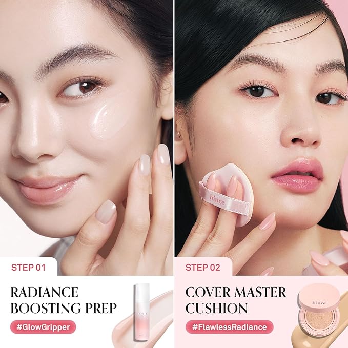 HINCE Cover Master Pink Cushion - Lightweight, High Coverage, 72H Long Lasting Cushion Foundation, Glow&Matte Hybrid, 0.38 fl.oz. (FAIR, 15)