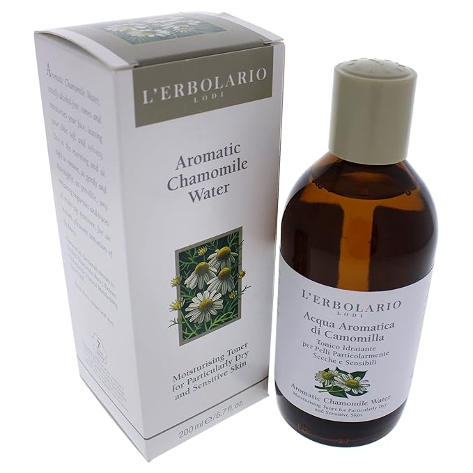 L'Erbolario Aromatic Chamomile Water – Alcohol-Free Face Moisturizer Toner for Dry and Sensitive Skin - Toner for Face to Remove Impurities - 6.7 oz