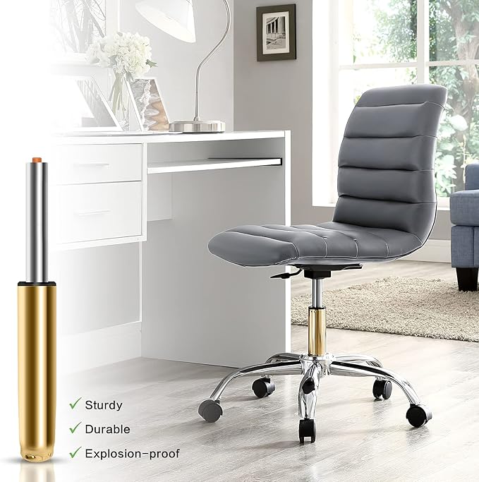 Adjustable Height Gas Lift Cylinder for Office Chairs, Universal Size, Heavy Duty, Gold