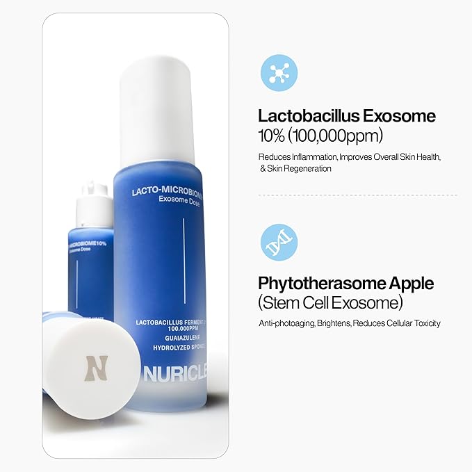 LACTO-MICROBIOME 10% Exosome Dose 30ml (1.014fl.oz) Exosome Korean Serum for Pores, Blackheads & Skin Texture – Korean Skin Care