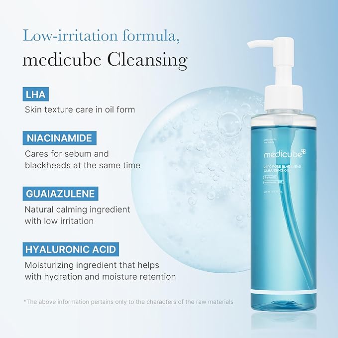 medicube Double Cleansing Duo for Facial Cleansing: Zero Pore Blackhead Cleansing Oil and Zero Pore Clear Blue Capsule Facial Cleanser | Remove Makeup, Blackheads, and Buildups