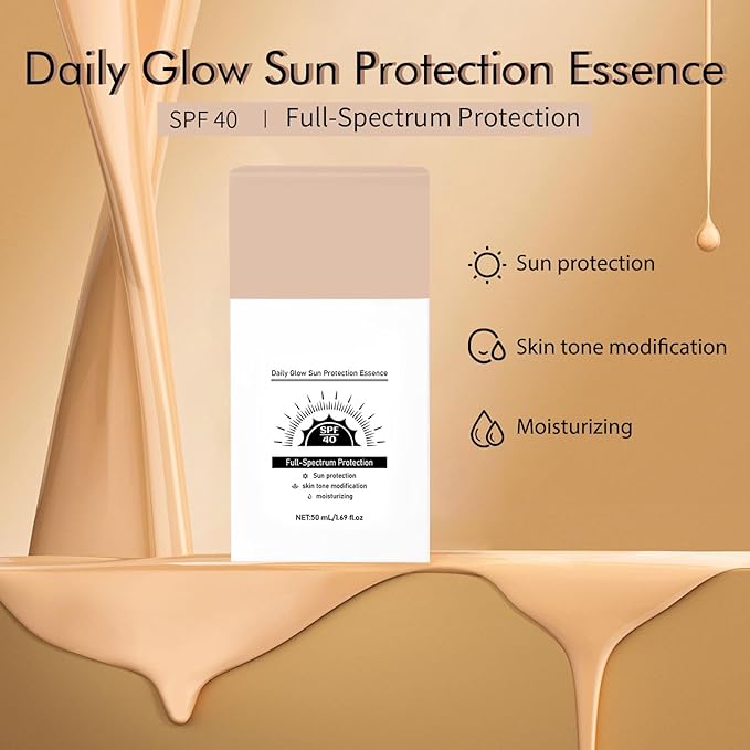 Daily Tinted Fluid Sunscreen, Tinted Moisturizer with SPF 40 Skincare, Ultra-Light Fluid Broad Spectrum Protection for Face, Blends Seamlessly for Healthy Glow, Fast-Absorbing, Oil-Free (Medium)