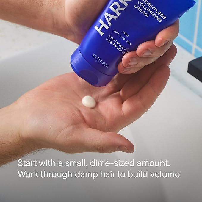 Harry's Weightless Volumizing Cream, Lightweight Hair Styling Cream for Thin or Fine Hair, Natural Finish, 4 Fl Oz, Pack of 3