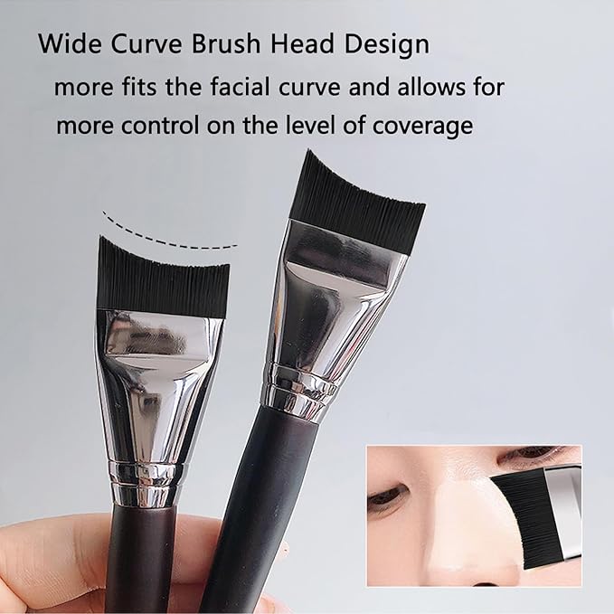 Foundation Brush, Angled Makeup Brush Ultra Thin Facial Brush Fast Flawless Face Mask Brushes for Blending Liquid Foundation, Blending Cream