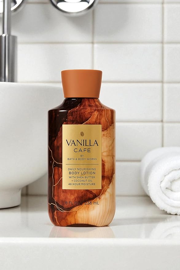 Bath & Body Works Vanilla Café Body Lotion – 3 Pack, 8 oz Each | Creamy Vanilla, Coffee & Velvety Musk Scent