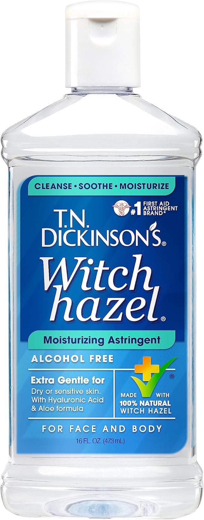 Dickinson's Witch Hazel Astringents - 100% Natural 8 fl oz and Alcohol-Free Moisturizing 16 oz
