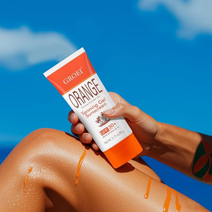 Tanning Gel Sunscreen SPF 30 – Sun Tanning Lotion with Fast-Absorbing Formula, Hydrating Bronzing Complex, for Beach, Pool & Outdoor Sports – 3.12 oz