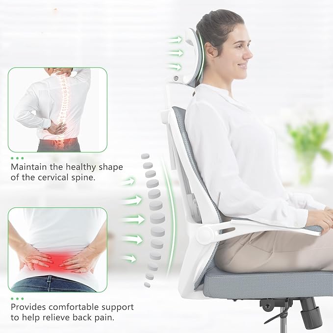 Ergonomic Office Chair Desk Chair - Mesh Computer Chair with 360° Swivel Wheels, Adjustable 90-130° Recline & Lumbar Support for Home Office, Supports up to 350lbs
