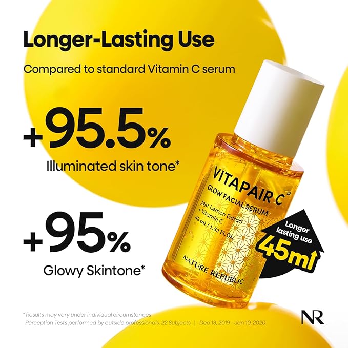 Nature Republic Vitapair C Glow Facial Serum | Hydrating Face Serum for Radiance & Glow, Even-Looking Skin Tone, Korean Skincare, 45ml / 1.52 fl oz