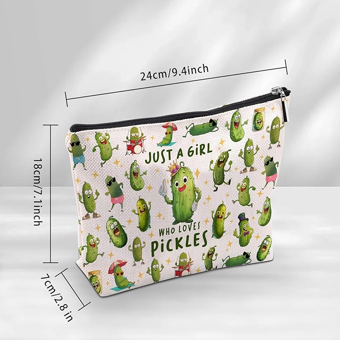 Pickle Makeup Bag, Pickle Gifts For Women, Pickles Makeup Pouch, Pickles Travel Toiletry Bag With Zipper, Birthday Anniversary Christmas Gifts For Mom Sister, Travel Toiletry Bag