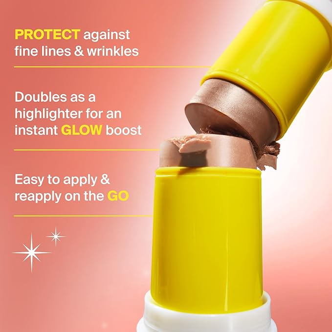 Supergoop! Glowscreen Sunlighter Glow & Protect Stick SPF 45 - Golden Hour - 0.35 oz - Sheer, Sunkissed Finish - Doubles as a Highlighter