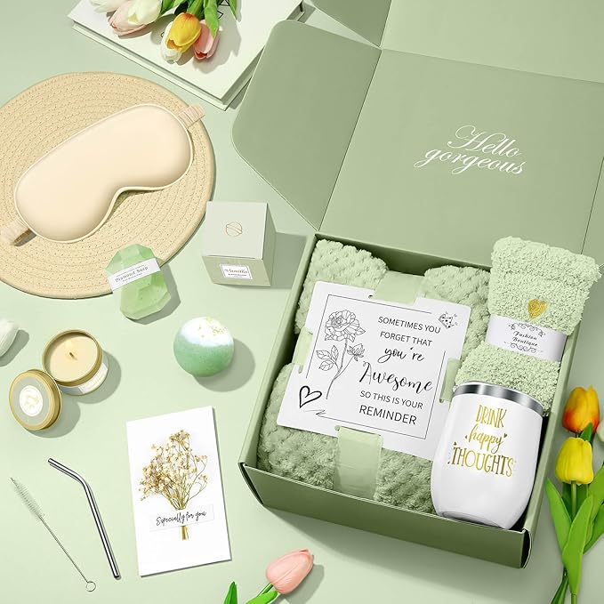 Mothers Day Gifts for Mom Wife Grandma Daughter Friends Sister, Easter Basket, Happy Birthday Gifts for Women Mom Her Friend Sister Wife Grandma, Self Care Gift Get Well Relaxing Spa Gift Basket Set