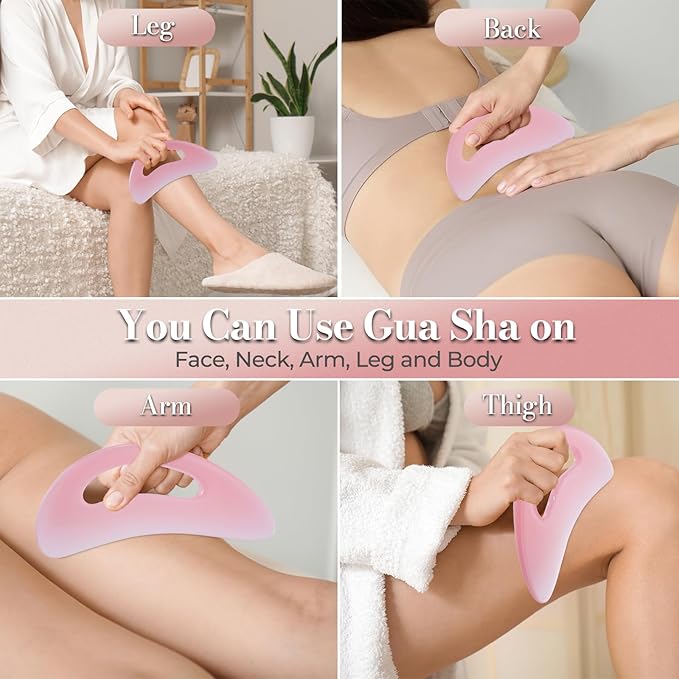 Premium Body Gua sha for Deep Tissue Massage Gua Sha for Lymphatic Drainage & Cellulite – Ergonomic Body Contouring Scraper for Face, Back, Legs