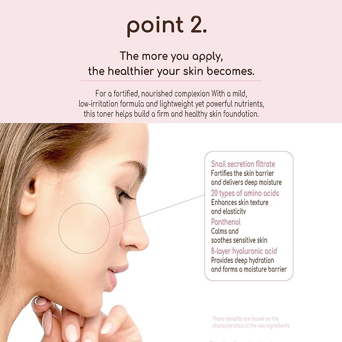 DEARBOO Glass Skin Snail Toner, 8.45 fl oz – Hydrating Facial Toner with Snail Mucin for a Radiant-Looking Complexion