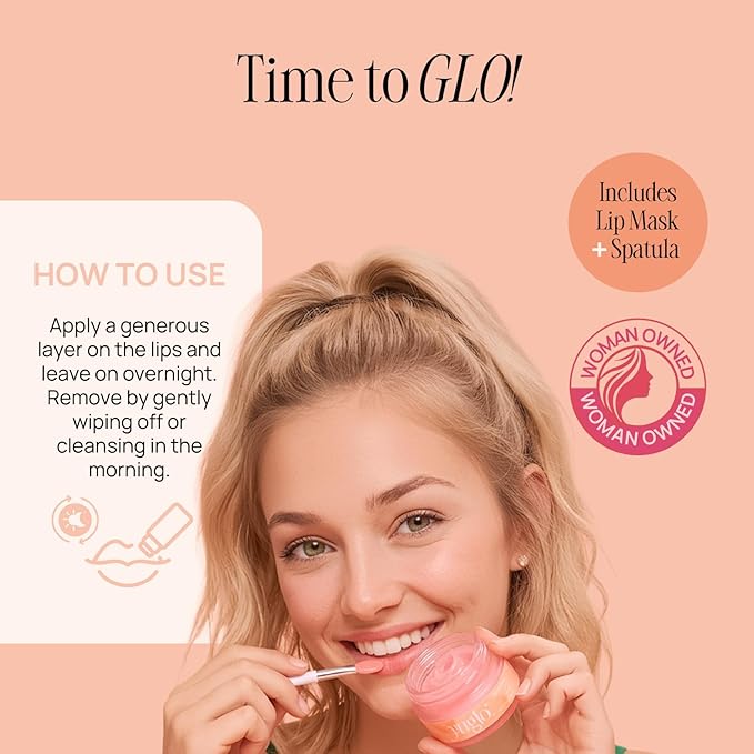 YUGLO Lip Sleeping Mask | Peach Flavor | Hydrating & Soothing Lip Treatment for  Dry, Chapped Lips | Plumps & Moisturizes | Overnight Lip Repair