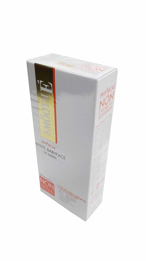 Smooth E Physical White Babyface Uv Expert, 100% Non-chemical White Babyface Sunscreen Spf 50+/pa+++. Extra Sensitive White Skin (15 G/Pack).