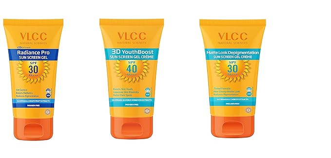 VLCC Radiance Pro SPF 30 Sun Screen Gel with D youthboost sun screen gel & matte look depigmentation (combo pack)