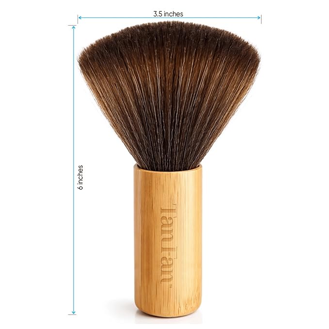 Self Tan Drying Powder Body Brush - Essential Accessory To Remove Stickiness from Self Tanner - Sets Tan + Smooths Skin - Eco Bamboo Handle - Hypoallergenic Ultra-Soft Bristles - XLarge 6” x 3.5”