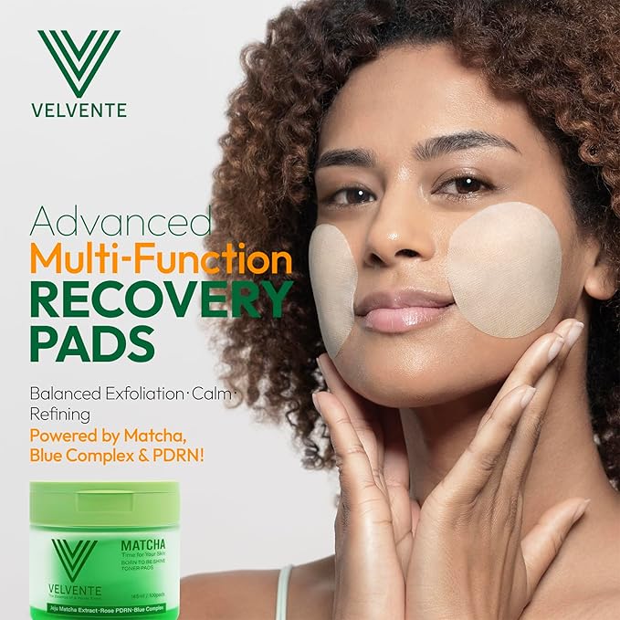 Matcha Toner Pads (100 Sheet) with Rose PDRN, Peptides & Hyaluronic Acid | Korean Facial Pads for Dark Spot, Acne Prone & Uneven Skin Tone, Soothing Radiant Skin, Makeup Prep Daily Skincare