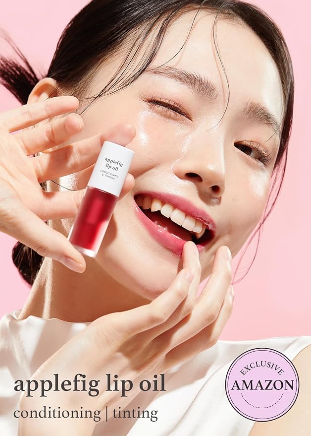 NOONI Korean Vegan Lip Oil - Applewine, 0.12 Fl. Oz. + Korean Lip Oil - Applefig, 0.12 Fl. Oz. Bundle
