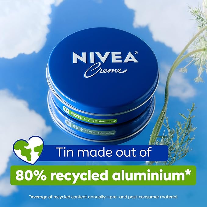 NIVEA Creme Body, Face and Hand Moisturizing Cream, German Formula, Rich Body Moisturizer with Provitamin B5, 8.4 Oz Tin