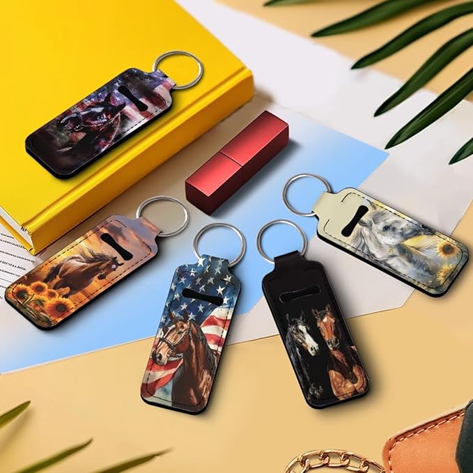 Pensura Chapstick Holder Keychain Fashion 5 Pcs Car Keychain Holder Portable Chapstick Holder Keep from Scratched and Dust