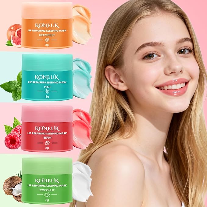 24 Pack Lip Sleeping Mask Gifts Set for Women, Bulk Lip Mask Overnight, Hydrate and Nourish Lip Masks With Vitamin C and Coconut Oil for Dry Lips, Lip Balm for Mothers Day Gifts and Spa Party Gifts