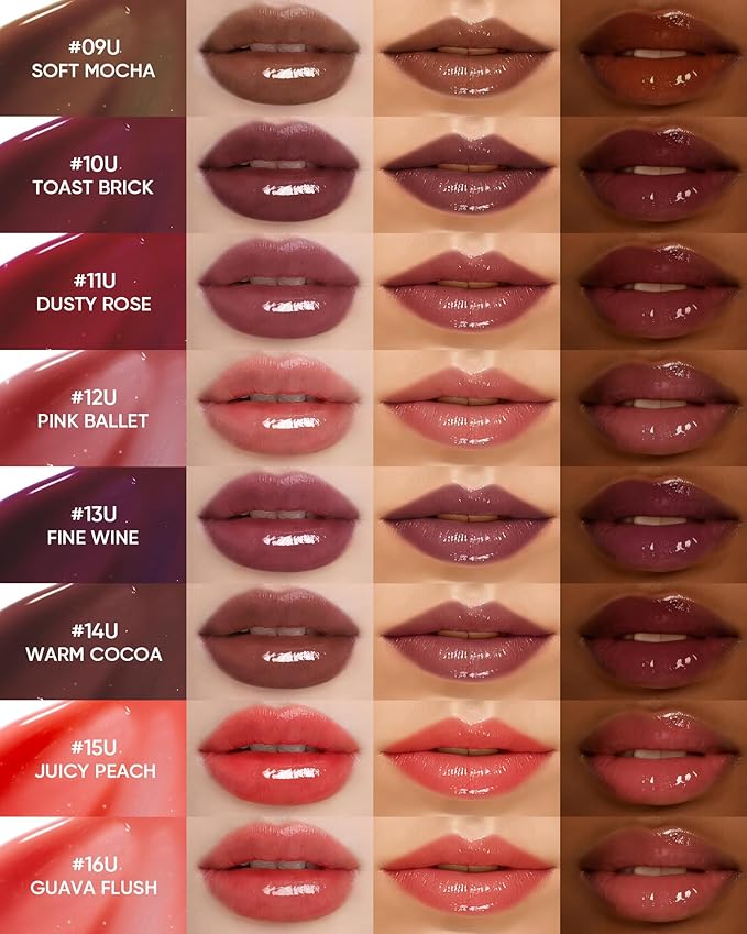 Peptide Brightening Lip Serum, Hydrating & Plumping Tinted Lip Gloss, Moisturizing Lip Balm with Polypeptides & Squalane for Glossy Sheer, Smooth Lips(05 Peach Rose)