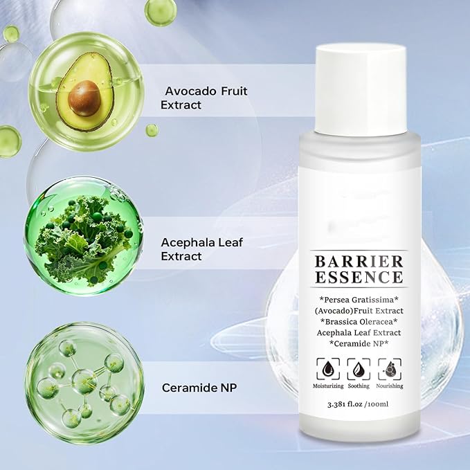 Barrier Enhancing Toner to Essence, Daily Skin Barrier Care Serum for Sensitive Skin, Hydrating Soothing Essence Toner with Ceramide, Deep Hydration & Silky Finish, 3.381 fl. oz