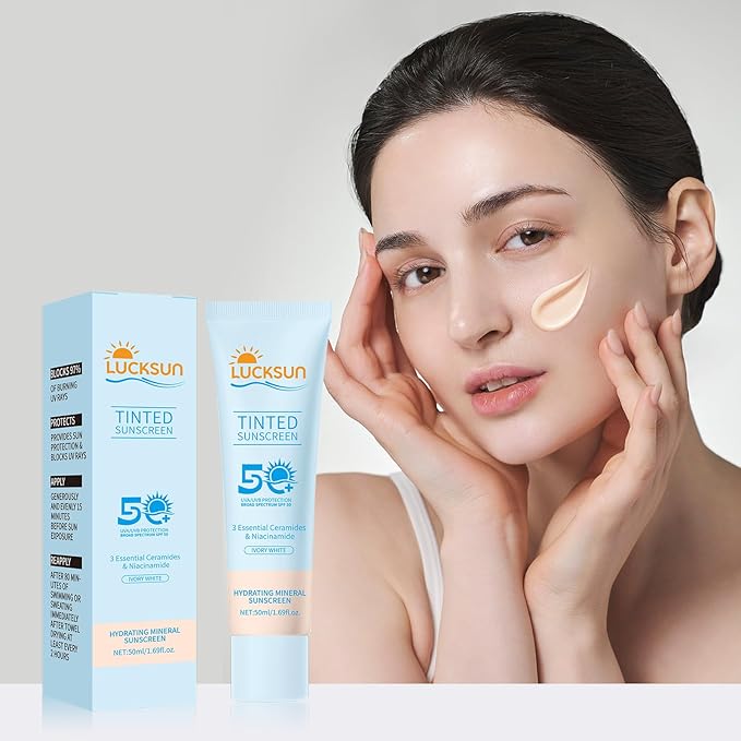 Tinted Sunscreen for Face, SPF 50 2 Pack - Face Sunscreen Lotion,UV Defense, Moisturizing, Travel Size, Light (50ML)