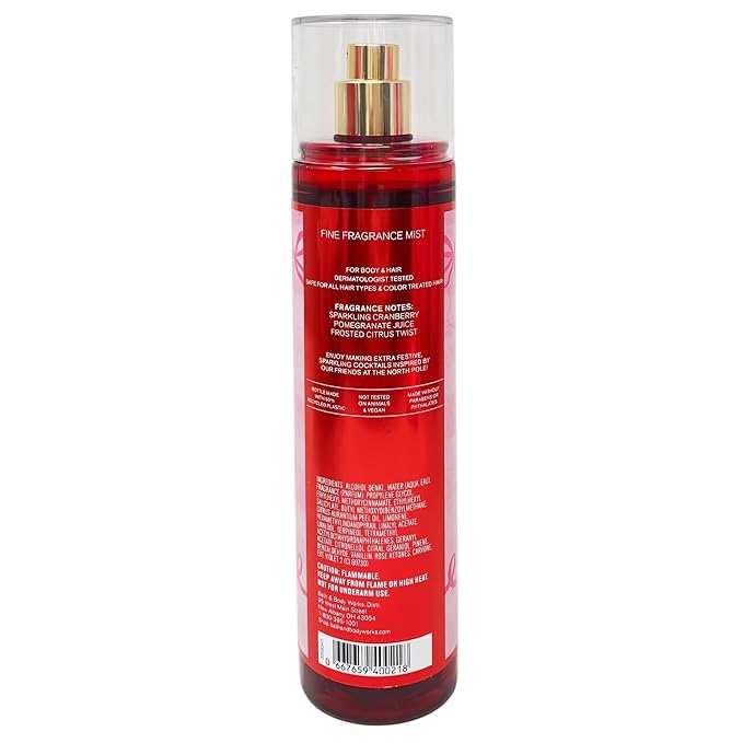 Bath & Body Works Mrs. Claus' Cocktail 3 Piece Gift Set - Body Cream, Fragrance Mist and Body Wash - with a Himalayan Salts Springs Bar Soap - Full Size