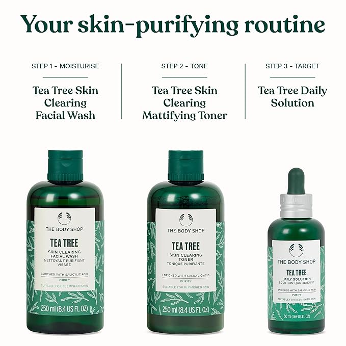 The Body Shop Tea Tree Skin Clearing Mattifying Toner – Purifying Vegan Facial Toner for Oily, Blemished Skin – 8.4 oz