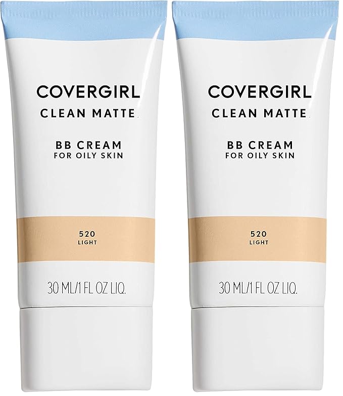 COVERGIRL Clean Matte BB Cream, Oil-Free | Long-Lasting | For Sensitive Skin | Lightweight | Pack of 2
