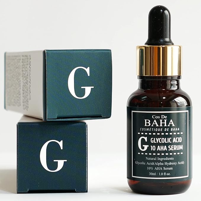 Glycolic Acid 10% AHA Serum - Gentle Exfoliating Formula with Aloe & Green Tea - Professional Facial Serum for Smoother Skin Appearance - Fragrance-Free Face Serum for All Skin Types, 1 Fl Oz (30ml)