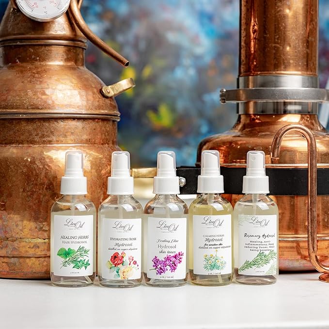Botanical Facial Hydrosol Toner — Chamomile, Calendula, Thyme & Cornflower | 4 oz | Copper Distilled, Natural Skin Refresher & pH Balancer