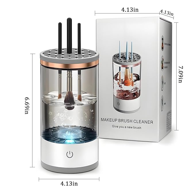 Electric Makeup Brush Cleaner Machine,Rechargeable Electric Cleaning,Automatic Quick and Efficient,for Deep Cleaning Of All Types Of Brushes,Suitable for Makeup Enthusiasts(Black)