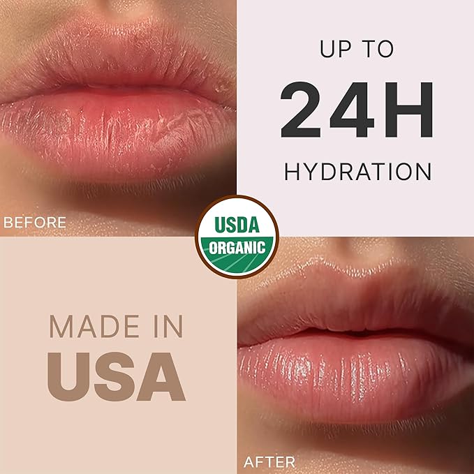 USDA Organic Lip Balm - USA Made with Natural Ingredients - 12-Pack (6 flavors) – Beeswax, Coconut Oil, Vitamin E – Moisturizing Chapstick for Dry, Cracked Lips – Lip Care Gift Set