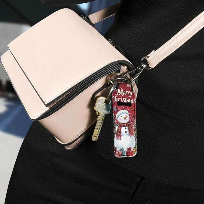 Lipstick Holder Keychain, Cute Keychains for Lip Balm Holder, Neoprene Lipstick Sleeve Pouch for Women Men Teens