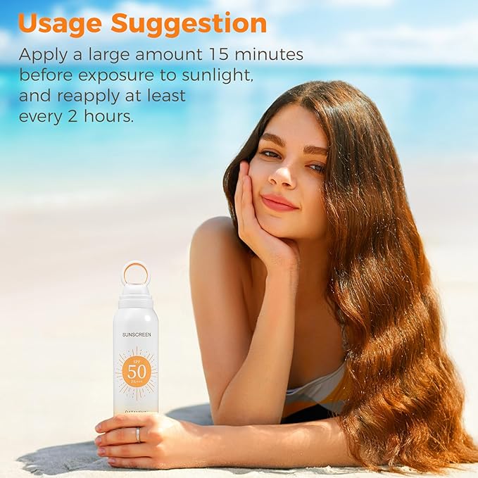 SPF 50 Sunscreen Spray For Face/Body【Lightweight】【Water Proof】【Travel Size】Reef Safe Sunscreen Spary, 5.07oz/150ml，1PC