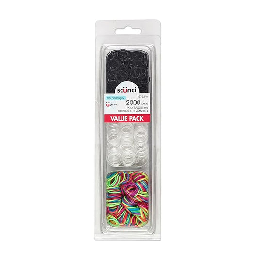 Scunci by Conair Hair Ties - Clear Elastics - Hair Accessories for Women - Black, Clear & Multi-color - 2000 Count