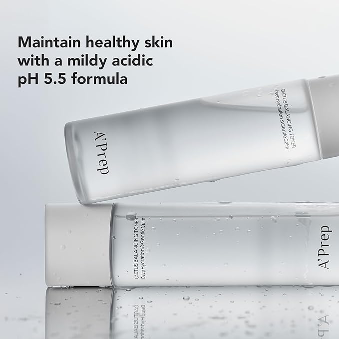 A'Prep Cactus Balancing Toner – Lightweight Hydrating Facial Toner with Jeju Cactus Extract, Hyaluronic Acid & Panthenol for Refreshing Skin, Korean Skincare, 150ml