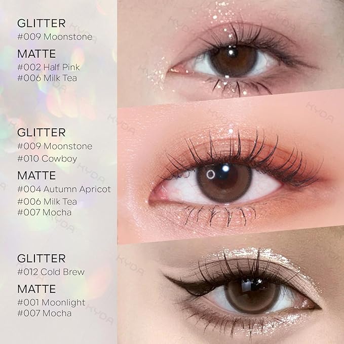 KYDA Coffee Brown Matte Single Eyeshadow, Matte Dark Brown Eyeshadow for Eyes and Brow, Ultra-fine Lightweight, Crease-proof High Pigmented Formula, Korean Mini Eyes Makeup, Mocha
