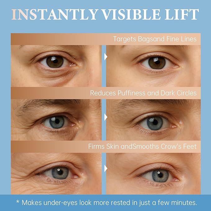 EELHOE Instant Eye Tightener, Perfection Firming Lift Cream Temporary Eye Tightener for Under Eye Bags, Puffiness, Fine Lines & Wrinkles, Firms and Smooths for All Skin Types, 0.67 oz (Silver, 1Pack)