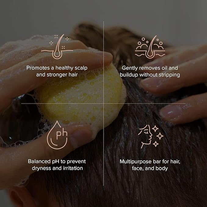 Maka Nature Lemon Shampoo Bar for Oily Hair, Sebum Control Solid Shampoo Bar for Lightweight Volume, Vegan Korean Shampoo Bar, pH Balanced Hair Care, Eco Friendly Plastic Free, 3.35 oz