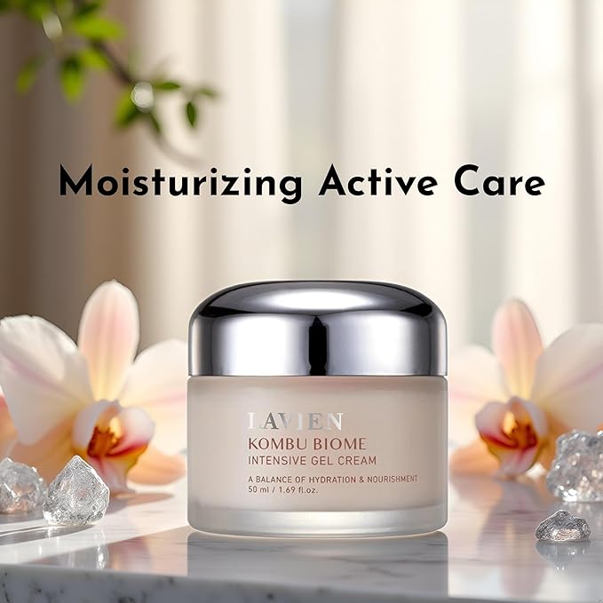 LAVIEN Intensive Gel Cream - Kombu Biome Facial Cream, Hydration and Nourishment - Firm Skin, Moisturizer, All Skin Types - 1.76 Oz(50g)
