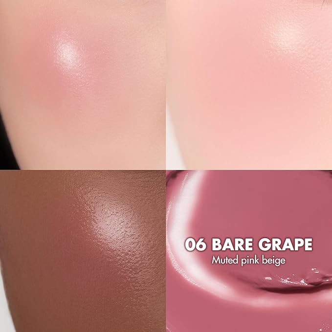 rom&nd JUICY ROLL CHEEK 06 Bare Grape | K-Beauty Liquid Blush for Natural Dewy Glow | Long-Lasting, Transparent Finish & Easy Roll-On Application
