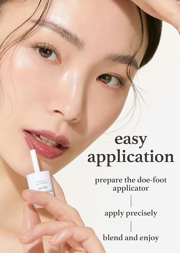 NOONI Korean Vegan Lip Oil - Applecranberry, 0.12 Fl Oz + Korean Lip Oil - Appleginseng, 0.12 Fl Oz Bundle