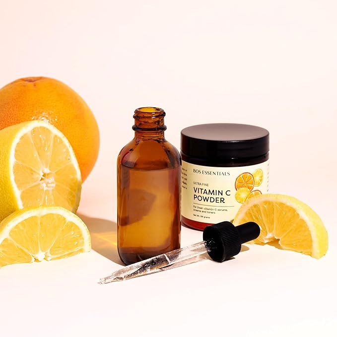 Ultra Fine Vitamin C Powder, 100% Pure Ascorbic Acid, Non-GMO, Cosmetic-Grade, Dissolves Instantly for DIY Serums, creams, and toners